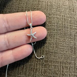925 sterling silver starfish pendant with chain